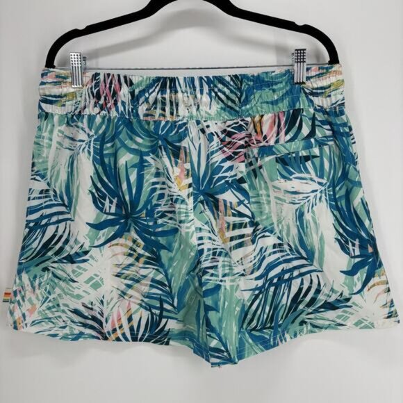 Ocean Pacific Swim Shorts Womens XL Tropical Palm Print Drawstring Pockets Beach - Picture 1 of 5